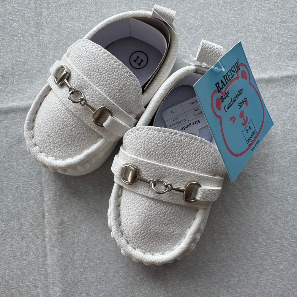 Kids White Loafers